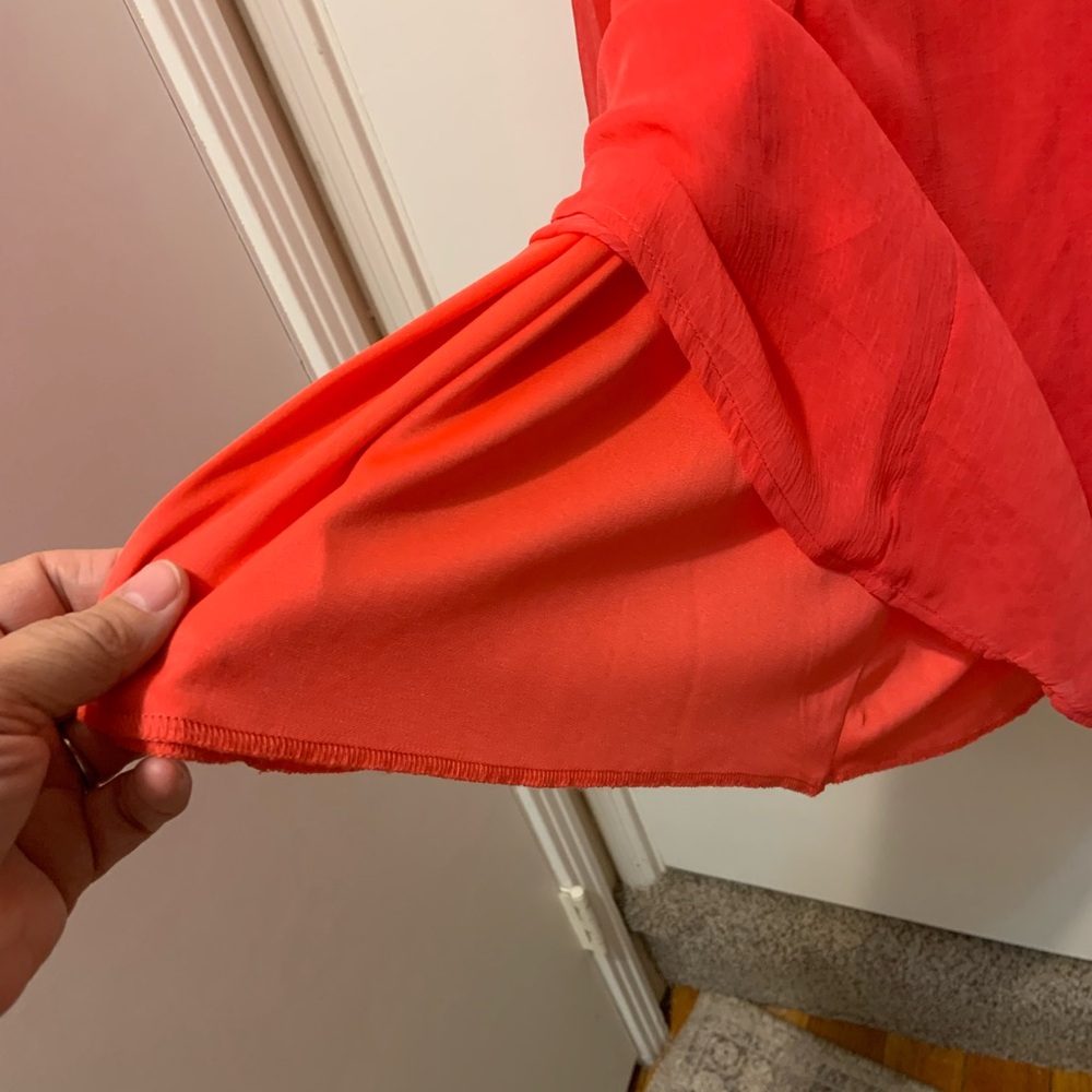 Maurices Vibrant Coral Midi Dress Plus 1X (Size 16) - Picture 4 of 6